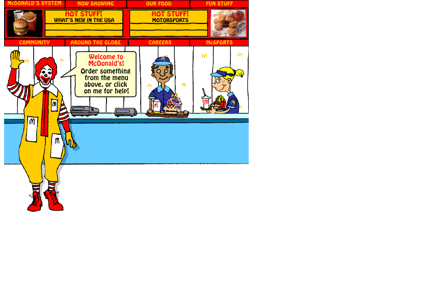 Webdesign McDonalds von 1996