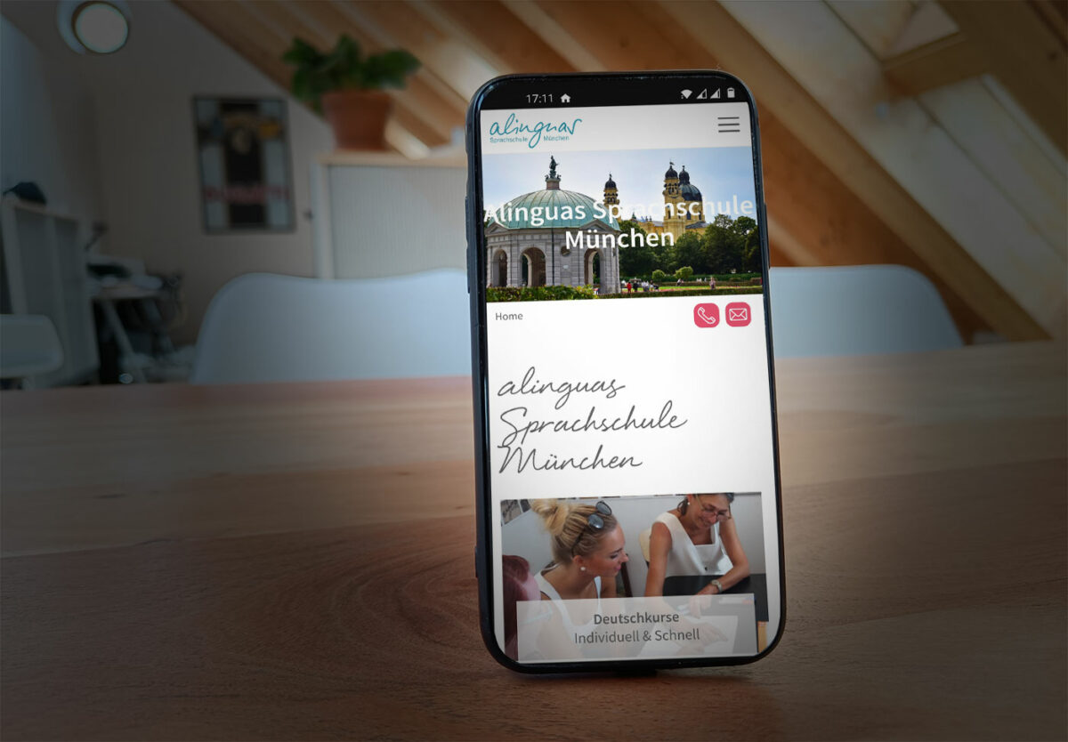 Webdesign für Sprachschule in München Mobilversion