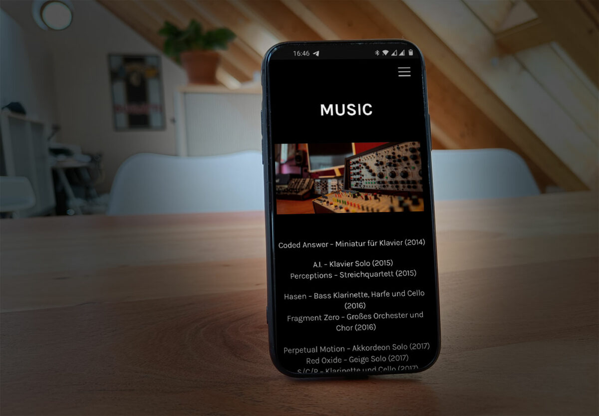 Mobile Ansicht der Website von Alexander Held Musiker