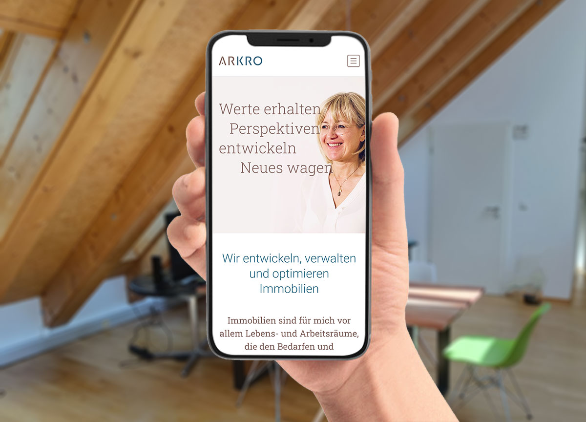 Webdesign Referenz Immobilien ARKRO Mobilansicht