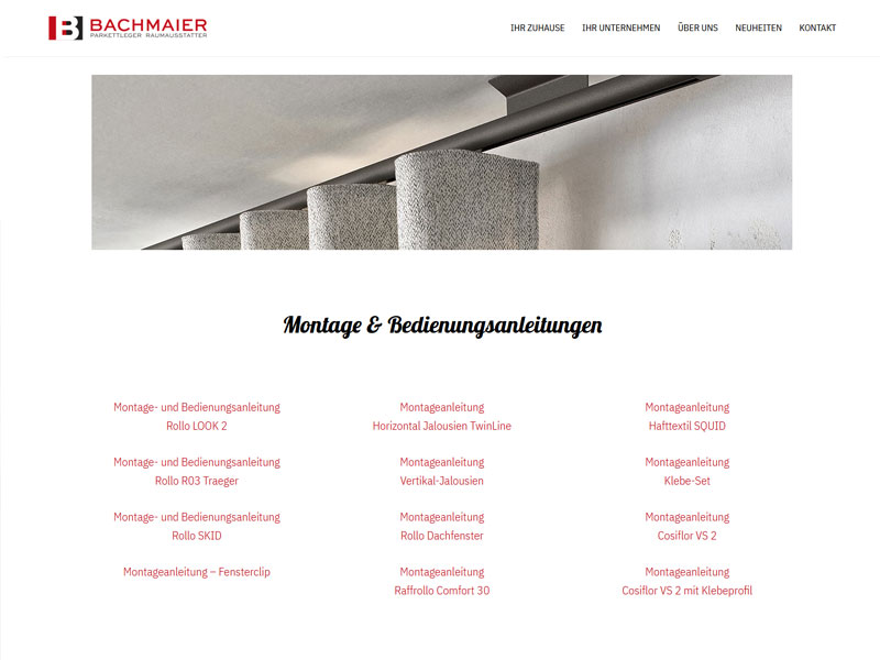 Webdesign Referenz 2 Bachmaier Parkett 