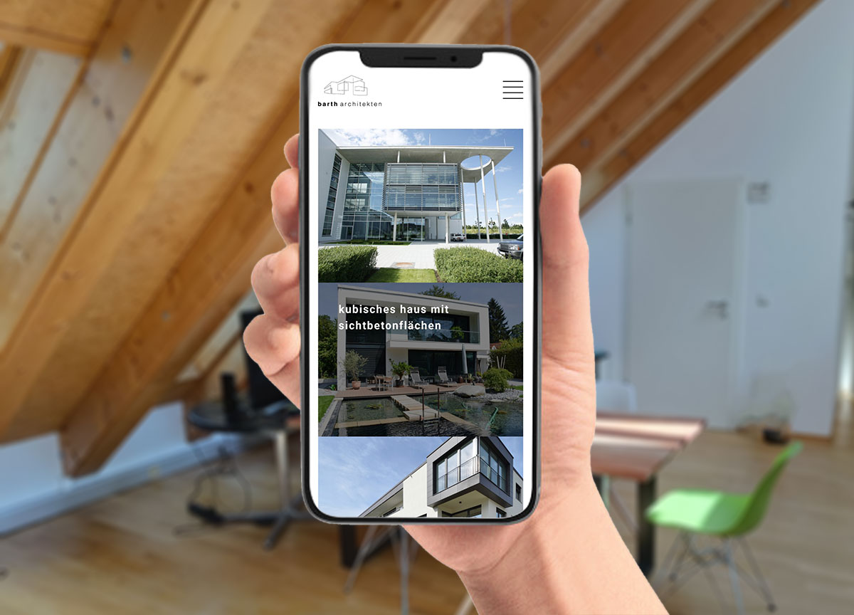 Webdesign Referenz Barth Architekten Mobilansicht