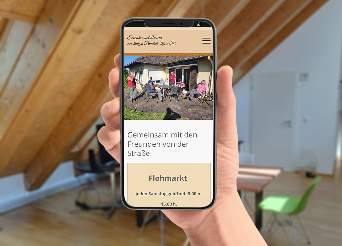 Webdesign Referenz Benedikt Labre e.V. Mobilversion