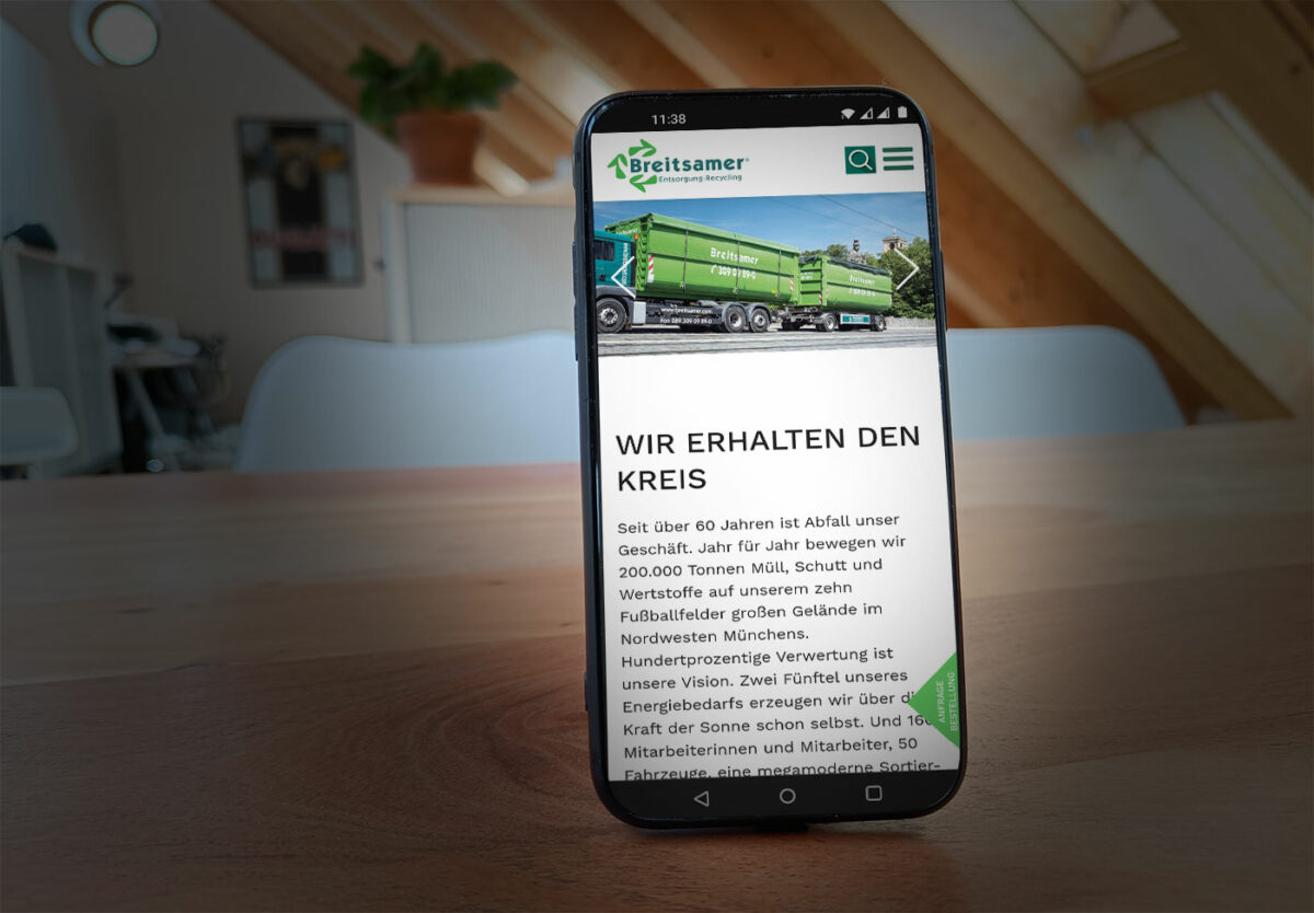 Webdesign Referenz Breitsamer Entsorgung Mobil