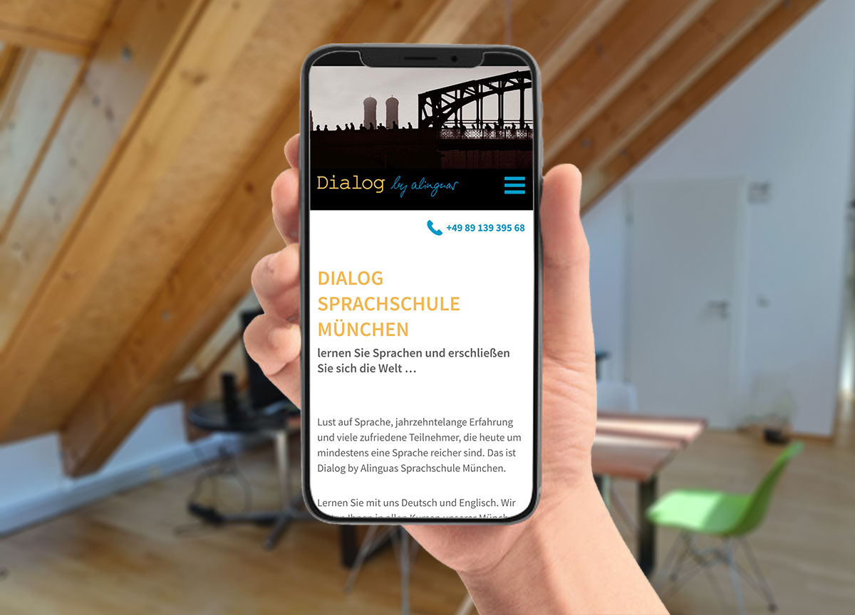 Webdesign Referenz Dialog Sprachschule München Nobilansicht