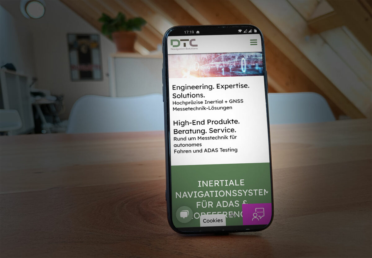 Mobile Ansicht für Webdesign DTC Solutions
