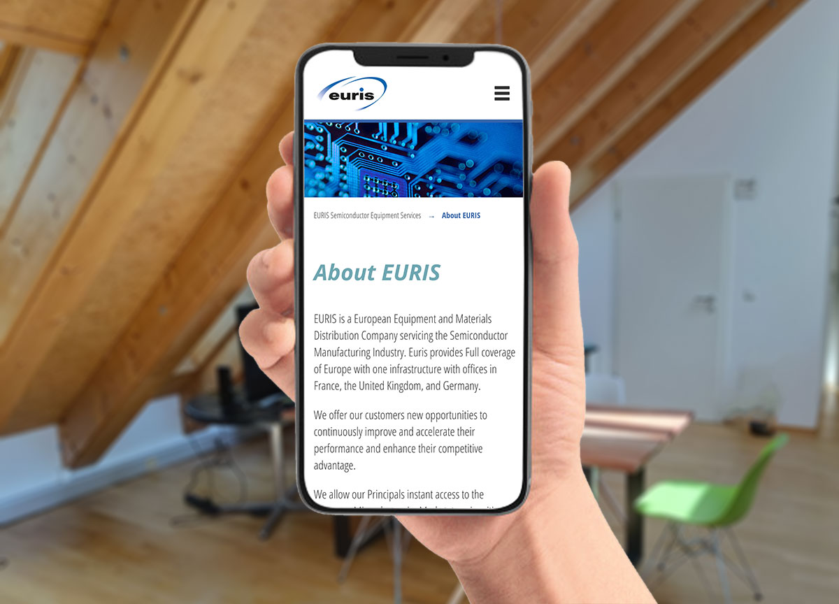 Webdesign Referenz Euris GmbH Mobilansicht