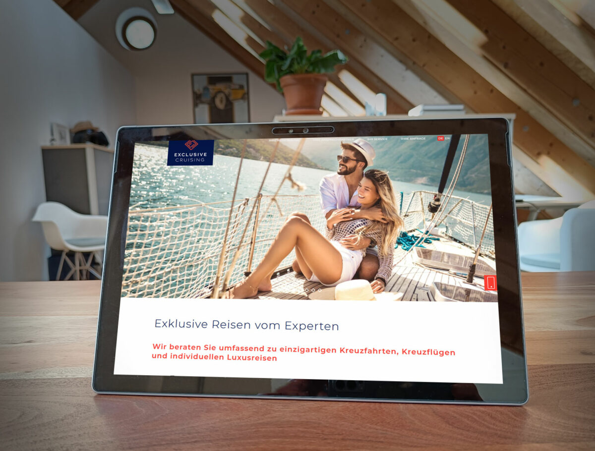 Webdesign Referenz Exclusive Cruising Desktopansicht