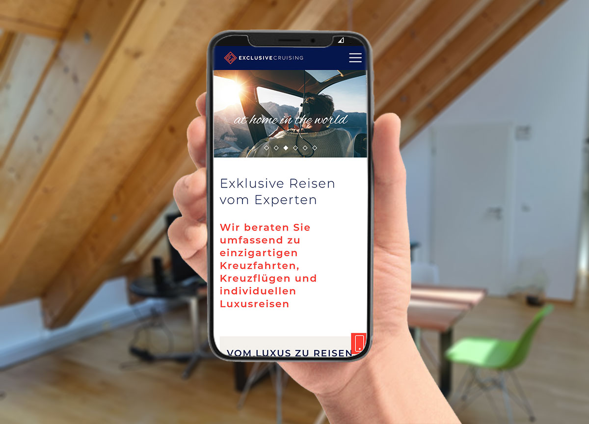 Webdesign Referenz Exclusive Cruising Mobilansicht