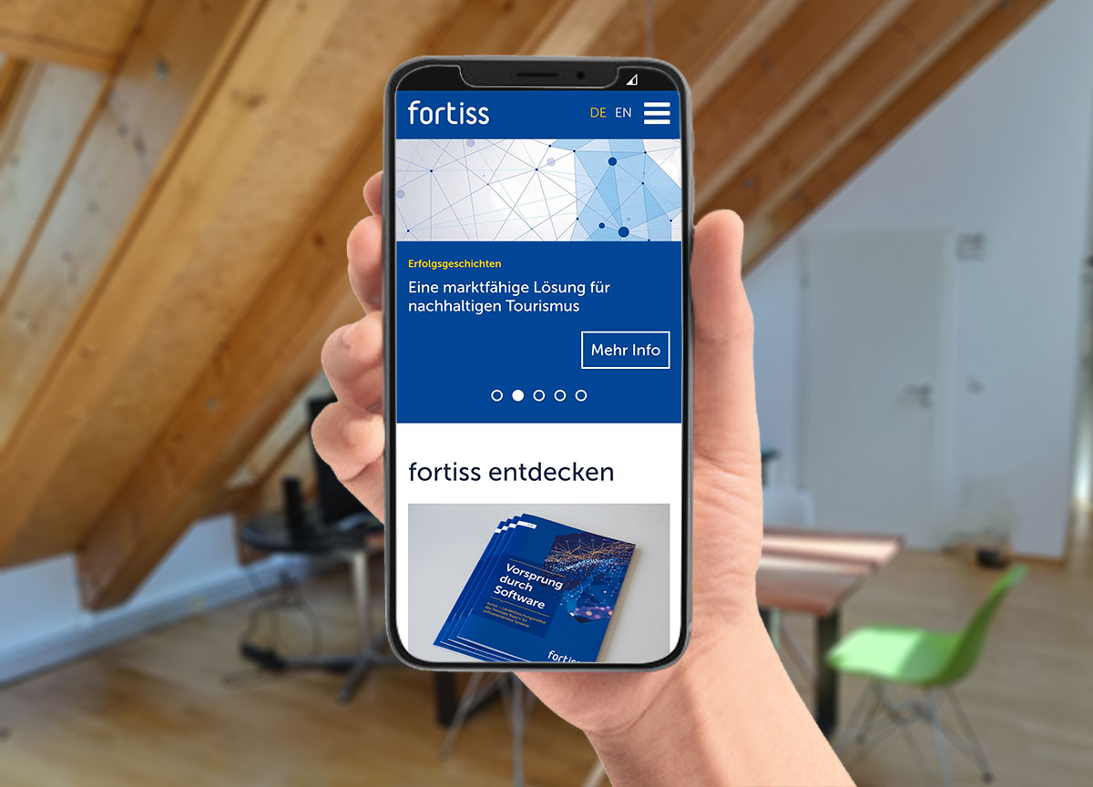 Webdesign Referenz fortiss GmbH Mobilansicht