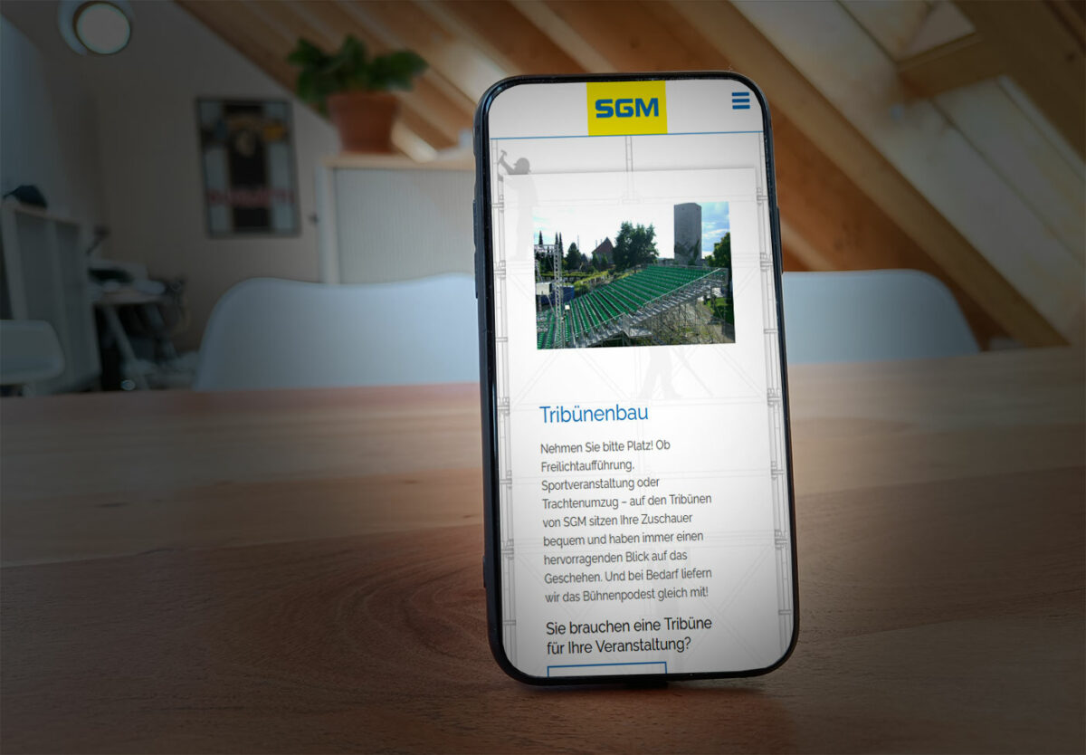 Mobile Ansicht der Website von Stahlrohrgerüstbauer in München
