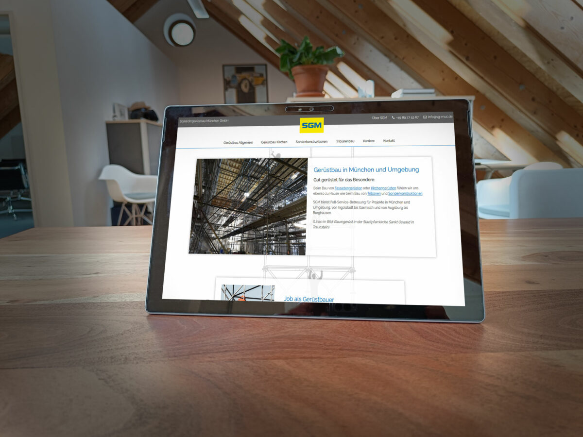 Webdesign Referenz für SGM - Gerüstbauer in München