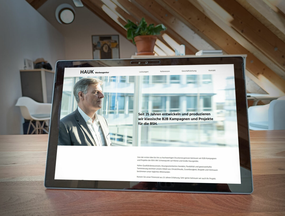 Webdesign Referenz Hauk Werbeagentur Desktop