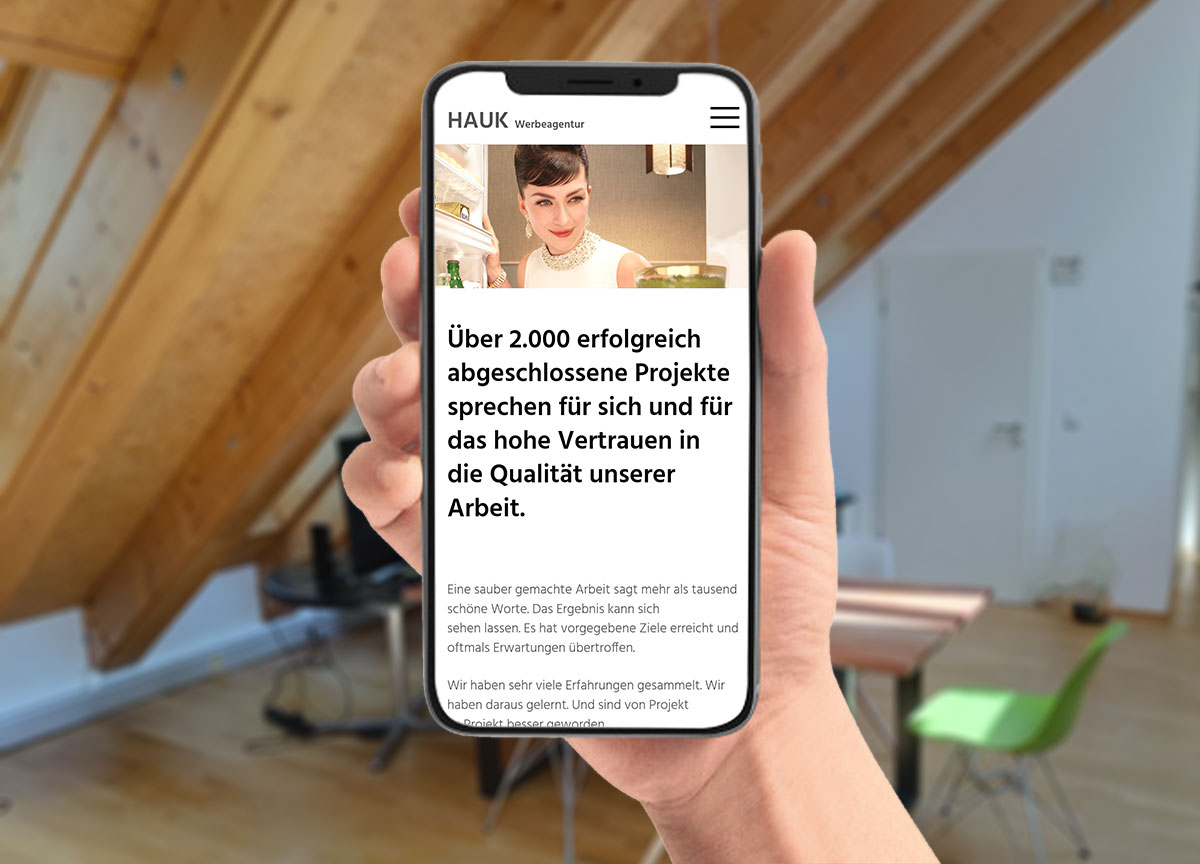 Webdesign Referenz Hauk Werbeagentur Mobilansicht