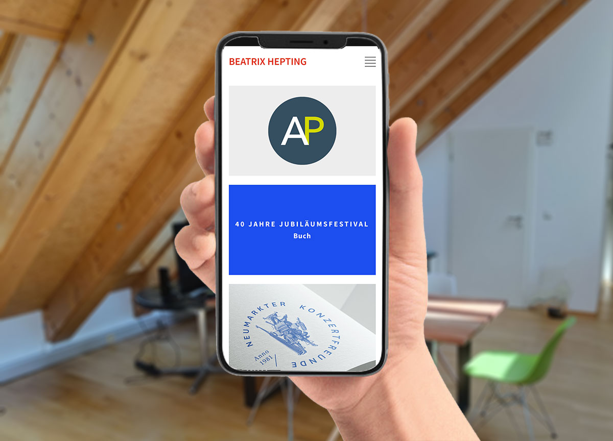 Webdesign Referenz für Hepting Design Mobilansicht