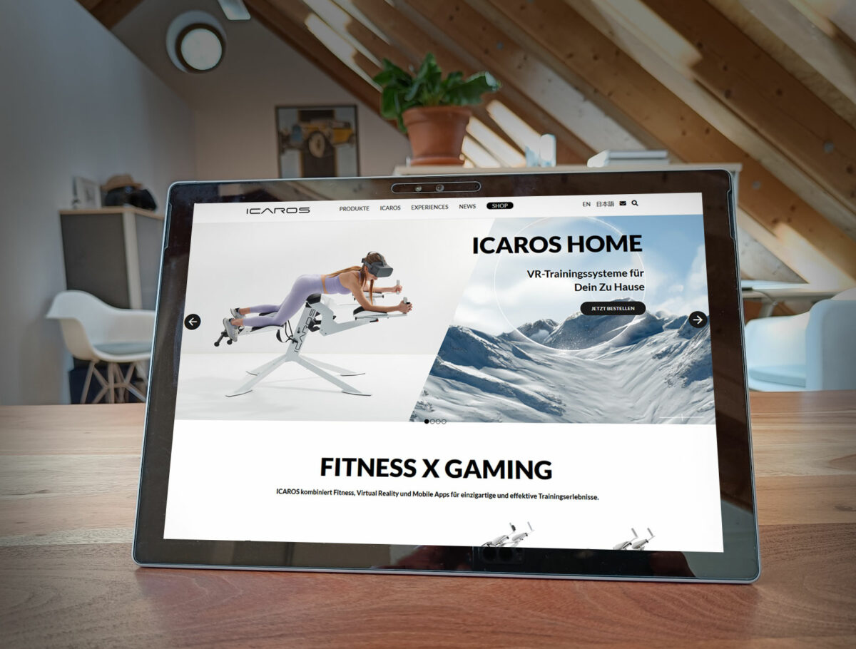 Webdesign Referenz ICAROS Desktopansicht