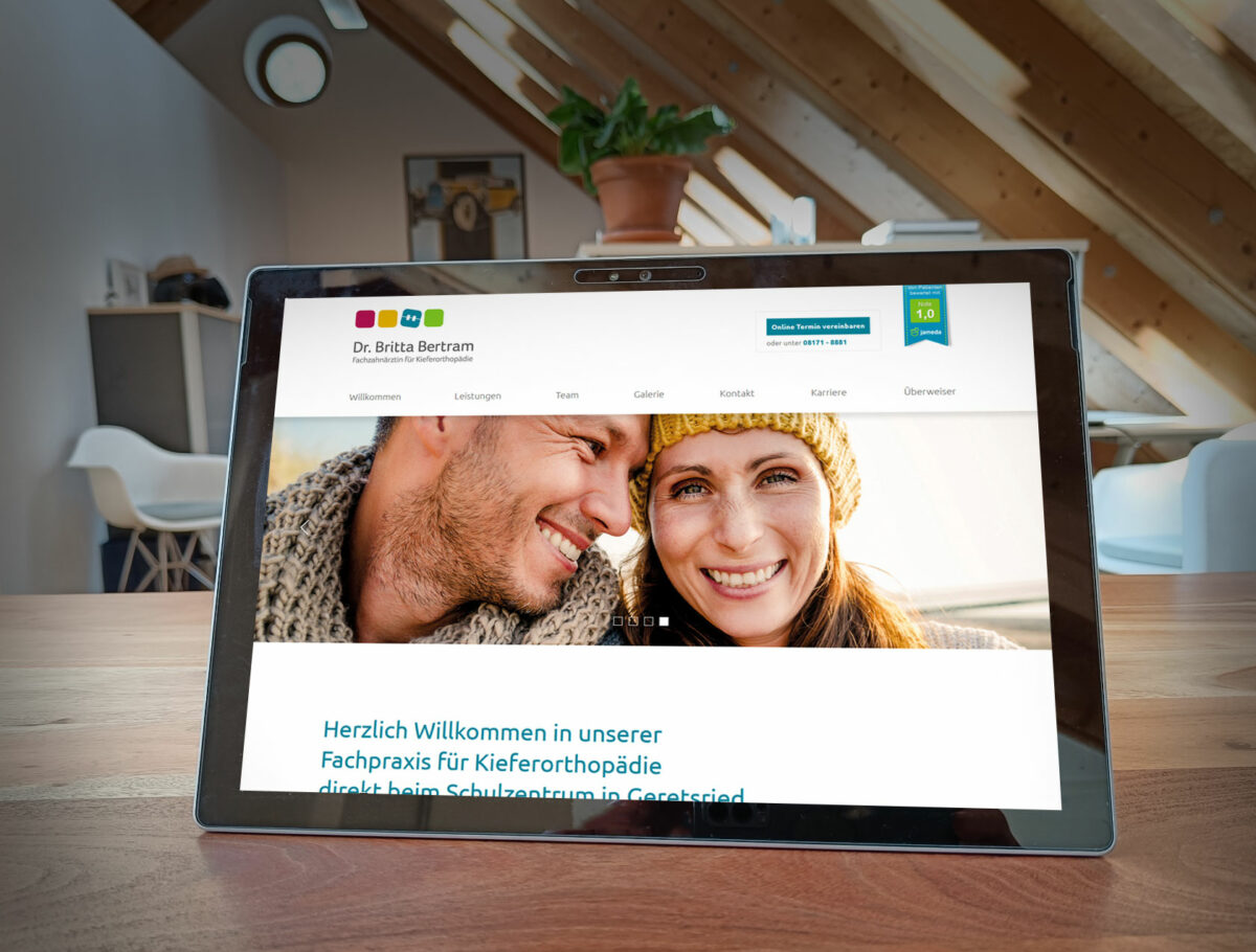 Webdesign Referenz für Kieferorthopädie Desktop