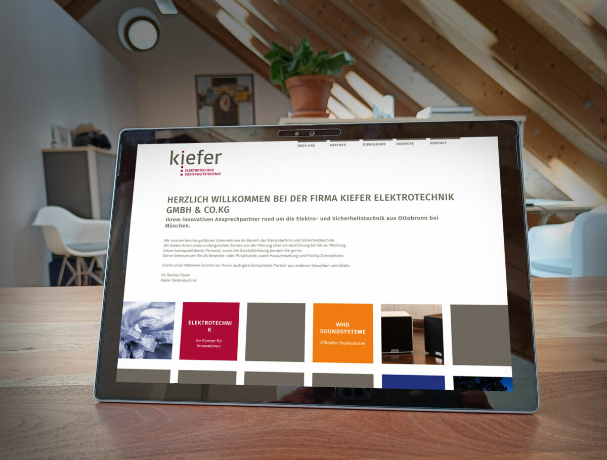 Webdesign Referenz Kiefer Elektrotechnik Desktop