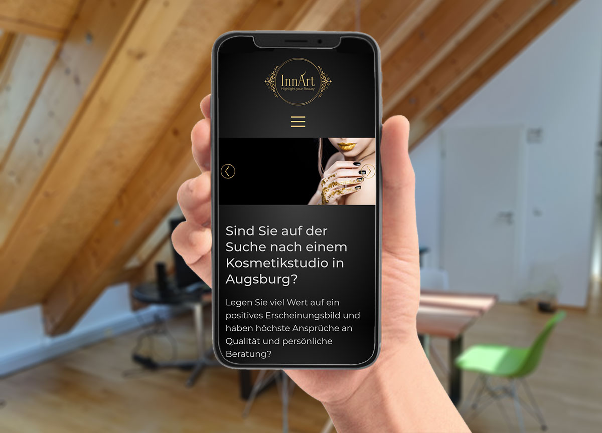 Webdesign Kosmetikstudio InnArt Mobilansicht