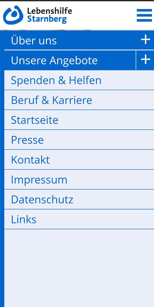Mobilnavigation der Lebenshilfe Starnberg