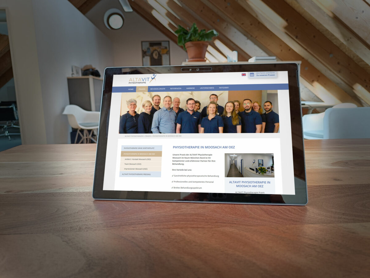 Webdesign Referenz Physiotherapie Altavit