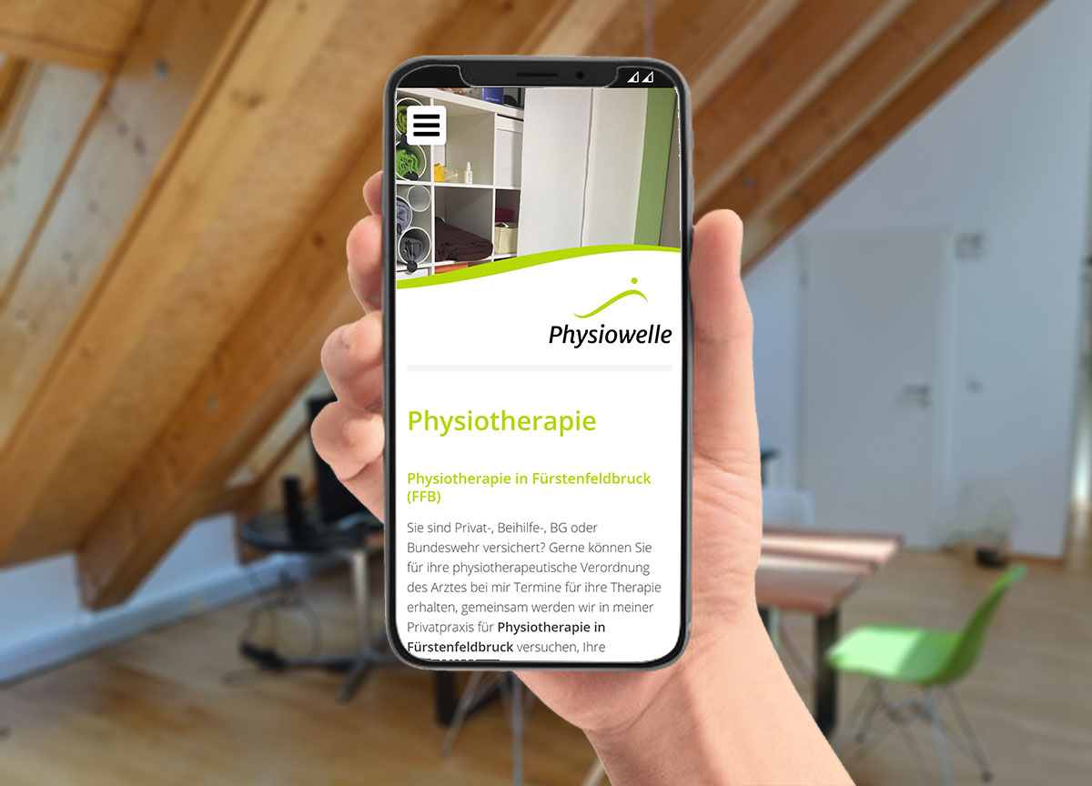 Webdesign Referenz Physiowelle FFB Mobilversion