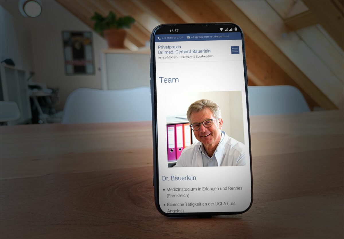 Webdesign Mobil Arzt Praxis in München