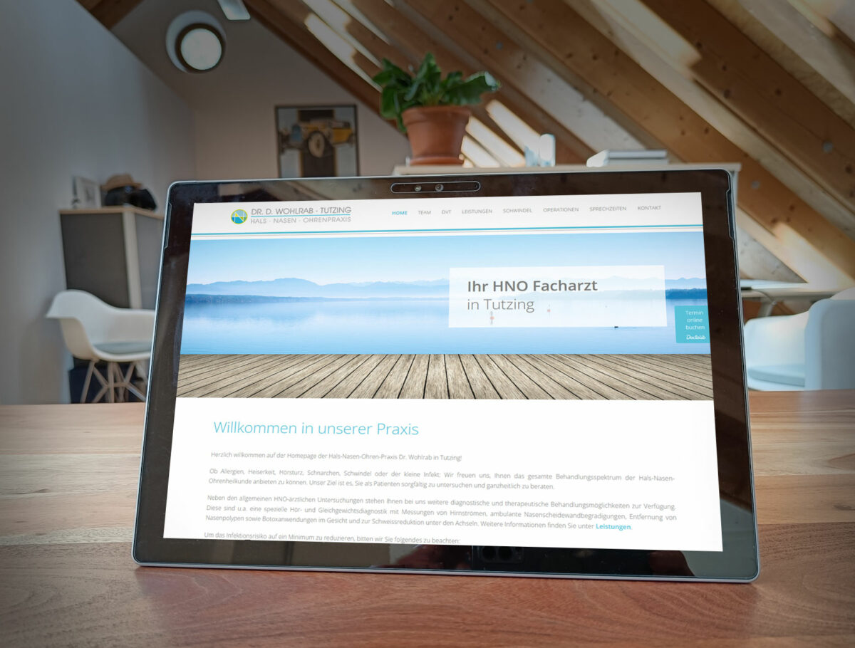 Webdesign Referenz HNO Praxis Tutzing Desktop