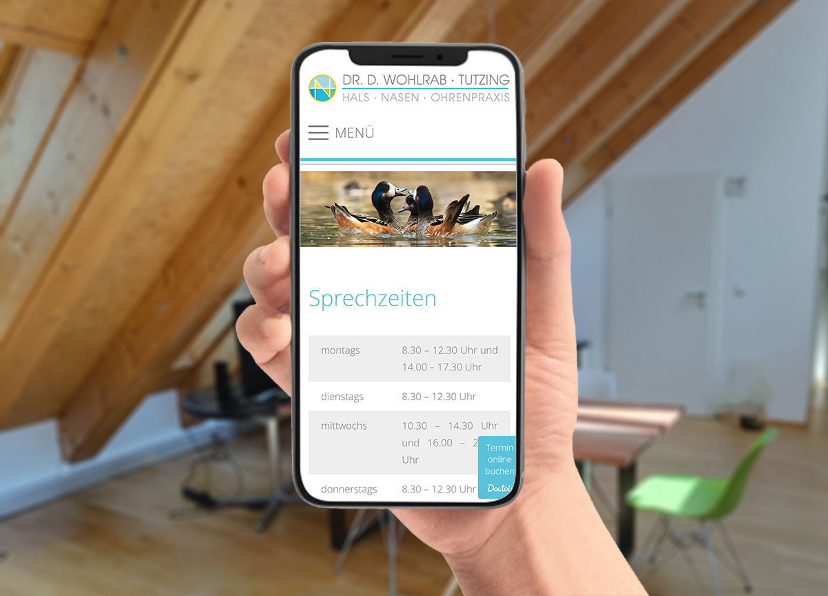 Responsive Ansicht HNO Praxis Tutzing