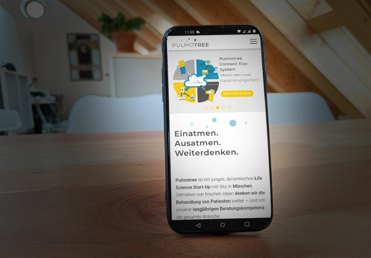 Webdesign Referenz Pulmotree Mobilansicht