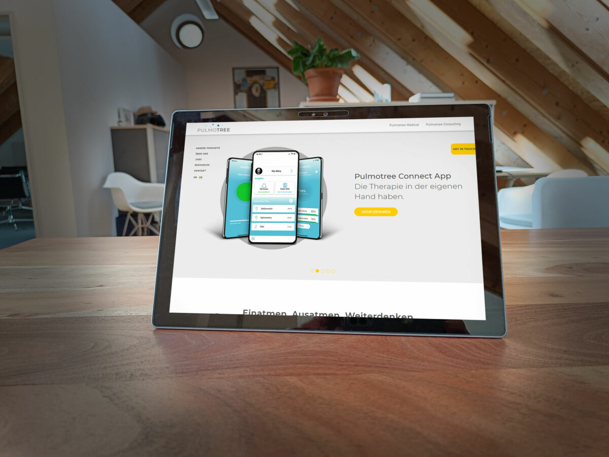 Webdesign Referenz Pulmotree Desktopansicht