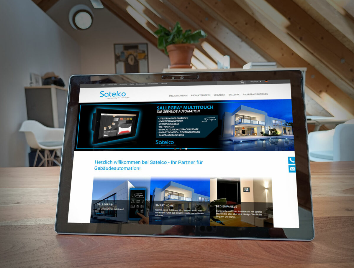 Webdesign Referenz Satelco AG Desktopversion