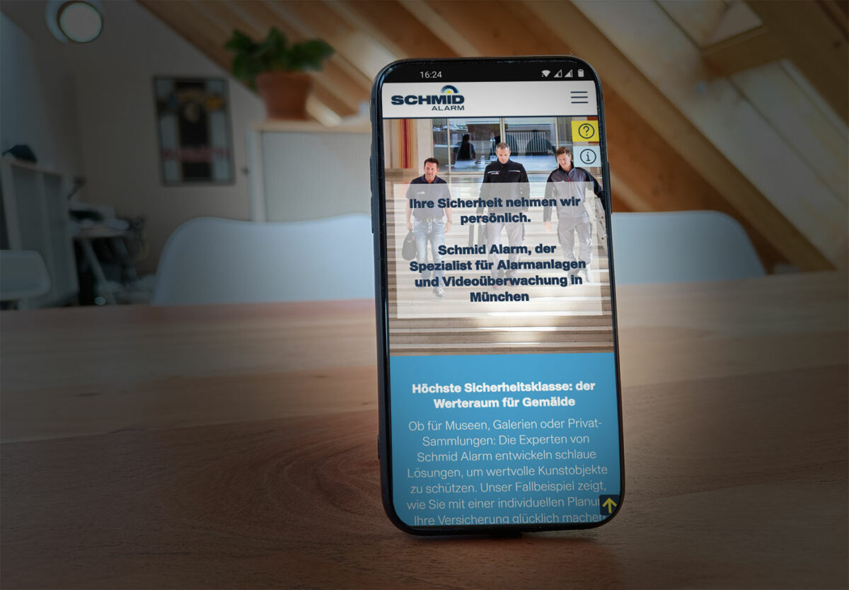 Webdesign Referenz Mobil Schmid Alarm GmbH