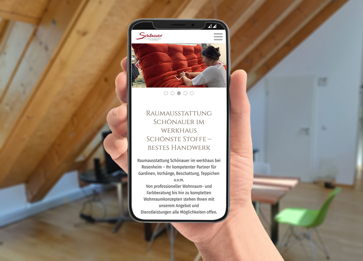 Webdesign Referenz Schönauer Raumausstattung Mobilansicht