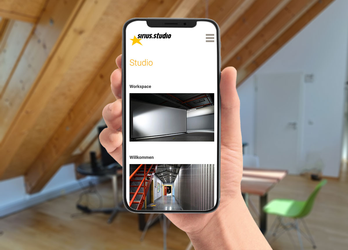 Webdesign Referenz Sirius Studio Mobilansicht