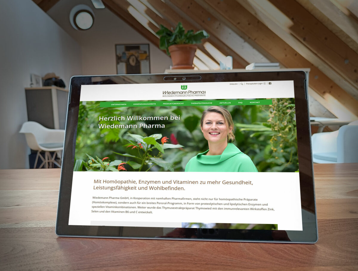 Webdesign Referenz Wiedemann Pharma Desktopansicht