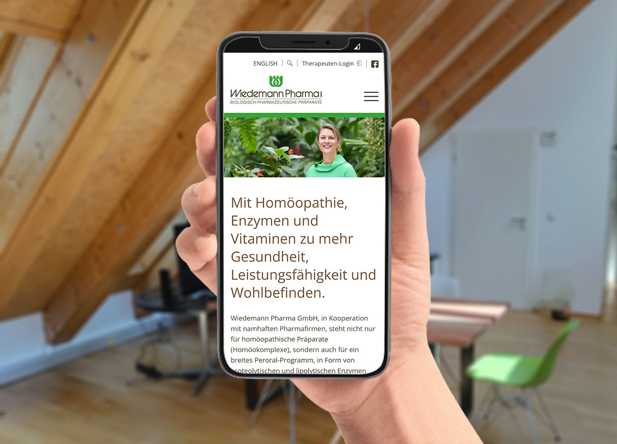 Webdesign Referenz Wiedemann Pharma Mobilansicht